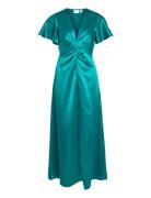 Visittas V-Neck S/S Maxi Dress - Noos Maksimekko Juhlamekko Green Vila