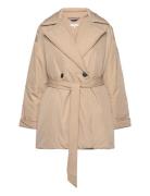 Clean Padded Peacoat Vuorillinen Takki Topattu Takki Beige Tommy Hilfi...