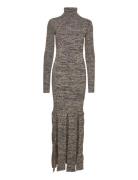 Firm Rib Fringed Dress Maksimekko Juhlamekko Grey REMAIN Birger Christ...