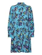 Yastopaz Ls Shirt Dress S. Lyhyt Mekko Blue YAS