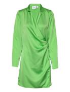 Vijohanna L/S Wrap Short Dress/Dc/Su Lyhyt Mekko Green Vila