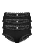 Brief 3-P Em Lace Brazilian Re Alushousut Brief Tangat Black Lindex