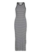 Drewgz Striped Sl Long Dress Maksimekko Juhlamekko Black Gestuz