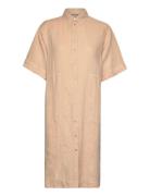 Mal Linen Shirt Dress Lyhyt Mekko Beige MOS MOSH