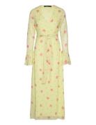 Chiffon Tie Front Maxi Dress Maksimekko Juhlamekko Yellow Gina Tricot