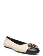 Claire Cap-Toe Ballet Ballerinat Beige Tory Burch