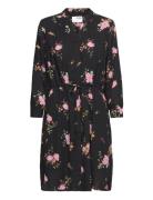 Slfdamina 7/8 Aop Dress Lyhyt Mekko Black Selected Femme