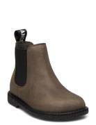 Booties - Flat - With Elastic Bootsit Nauhalliset Saapikkaat Brown ANG...