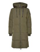 Mmnova Square Down Coat Topattu Pitkä Takki Khaki Green MOS MOSH