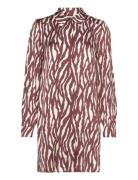 Objjabina L/S Short Dress 128 Lyhyt Mekko Brown Object