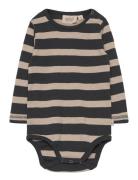 Body Freddie Bodies Long-sleeved Multi/patterned Wheat