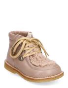 Boots - Flat - With Laces Bootsit Nauhalliset Saapikkaat Pink ANGULUS