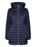 Jackets Outdoor Woven Topattu Pitkä Takki Navy Esprit Collection