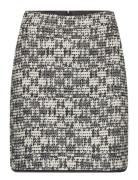 Check Boucle Skirt Lyhyt Hame Black Karl Lagerfeld