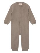 Wool Fleece Jumpsuit Jumpsuit Haalari Beige Wheat