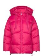 Letizia Hooded Puffa Vuorillinen Takki Topattu Takki Pink GUESS Jeans