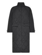 Baicoi Quilted Coat Topattu Pitkä Takki Black Tamaris Apparel