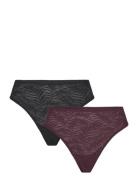 Brief Thong Reg Supersoft 2 P Stringit Alusvaatteet Burgundy Lindex