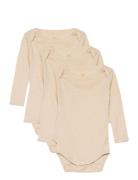 Melange 3 Pack Ls Bodies Bodies Long-sleeved Beige Copenhagen Colors