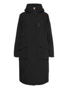 B. Coastline Coat Outerwear Heavy Topattu Pitkä Takki Black Brandtex