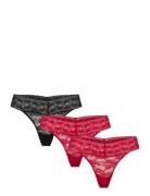 Brief Lacey Thong Low 3 Pack Stringit Alusvaatteet Red Lindex