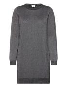 Visanja L/S Glitter Knit Dress /B Lyhyt Mekko Black Vila