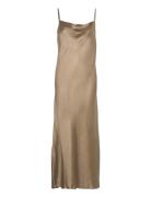 Slfsilva Ankle Strap Dress B Maksimekko Juhlamekko Gold Selected Femme