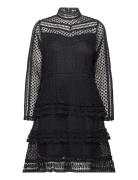 Yasalberta Ls New Lace Dress Lyhyt Mekko Black YAS