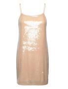 Sequins Dress Lyhyt Mekko Beige Calvin Klein Jeans