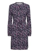 Dress With Dobby Structure Lyhyt Mekko Navy Tom Tailor