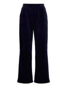 Pant Straight Leg Velours Pyjamahousut Olohousut Navy Hunkemöller