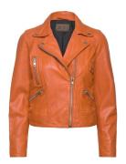 Kaley Leather Biker Nahkatakki Orange Jofama