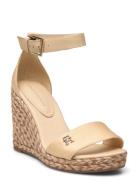 Colorful High Wedge Satin Sandal Kiilakorkokengät Beige Tommy Hilfiger