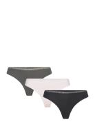 3P Thong Stringit Alusvaatteet Black Tommy Hilfiger