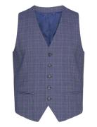 Checked Stretch Waistcoat Puvun Liivi Blue Lindbergh