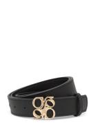 D6Motif Leather Belt Gold Vyö Black Dante6