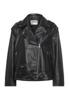 Nmpaulina Leather Biker Jacket Nahkatakki Black NOISY MAY