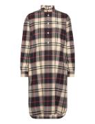 Plaid Cotton Twill Shirtdress Polvipituinen Mekko Beige Polo Ralph Lau...