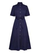 Tiered Cotton Shirtdress Maksimekko Juhlamekko Navy Polo Ralph Lauren