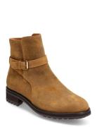 Bryson Waxed Suede Buckled Boot Desert-kengät Nauhakengät Beige Polo R...