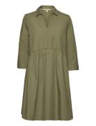 Women Dresses Light Woven Midi Polvipituinen Mekko Khaki Green Esprit ...