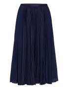 Pleated Georgette Skirt Polvipituinen Hame Navy Polo Ralph Lauren