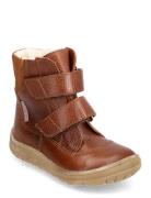 Boots - Flat - With Velcro Talvikengät Tarroilla Brown ANGULUS