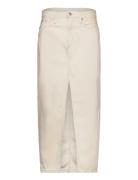 Front Split Maxi Denim Skirt Pitkä Hame Cream Calvin Klein Jeans