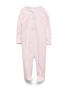 Floral-Trim Footed Coverall Pyjama Sie Jumpsuit Haalari Pink Ralph Lau...