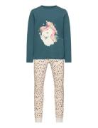 Nkfnightset Real Unicorn Noos Pyjamasetti Pyjama Blue Name It