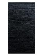 Leather Home Textiles Rugs & Carpets Cotton Rugs & Rag Rugs Black RUG ...