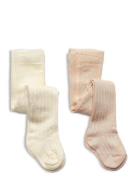 Stocking - Bamboo Rib Sukkahousut Cream Minymo