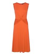 Twist-Front Jersey Dress Polvipituinen Mekko Orange Lauren Ralph Laure...