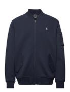 Double-Knit Bomber Jacket Bombertakki Takki Blue Polo Ralph Lauren